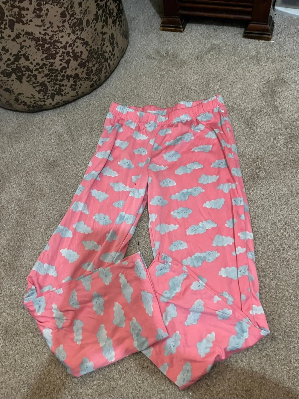 Pink Cloud-Print Kids Pajama Pants